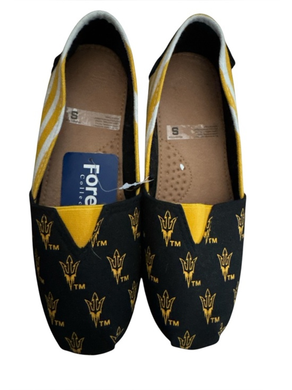 Arizona State Sun Devils Womens Stripe Canvas Slip On Shoe NWT Size Small SML